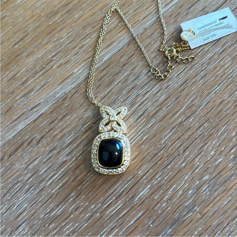 BCBGMaxAzria Black and Gold Pendant Necklace